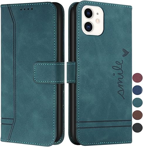 Funda tipo cartera para iPhone 11 y iPhone 11 con tarjetero de piel, con función atril, protección completa magnética compatible con iPhone 11 de