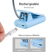 Vista 5 de VAVOFO - Luz de lectura recargable para libros para leer en la cama para niños, 7 luces LED de lectura con 9 niveles de luz blanca cálida y fría