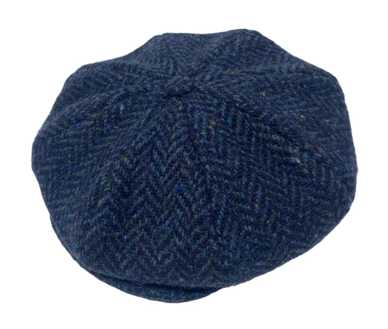 Hanna Hats Men's Donegal Tweed 8 Piece Cap Newsboy Cap, Teal & Navy Herringbone, L