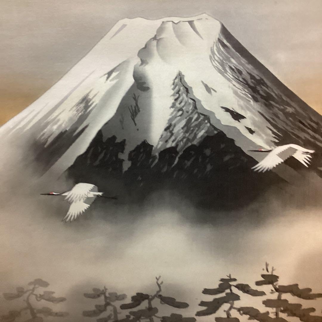 高橋　　健　【水墨画　霊峰飛鶴図】　（株）日本芸術　保証書在　真作即決品 Amazon.co.jp: 高橋 健 水墨画 霊峰飛鶴図 （株）日本芸術