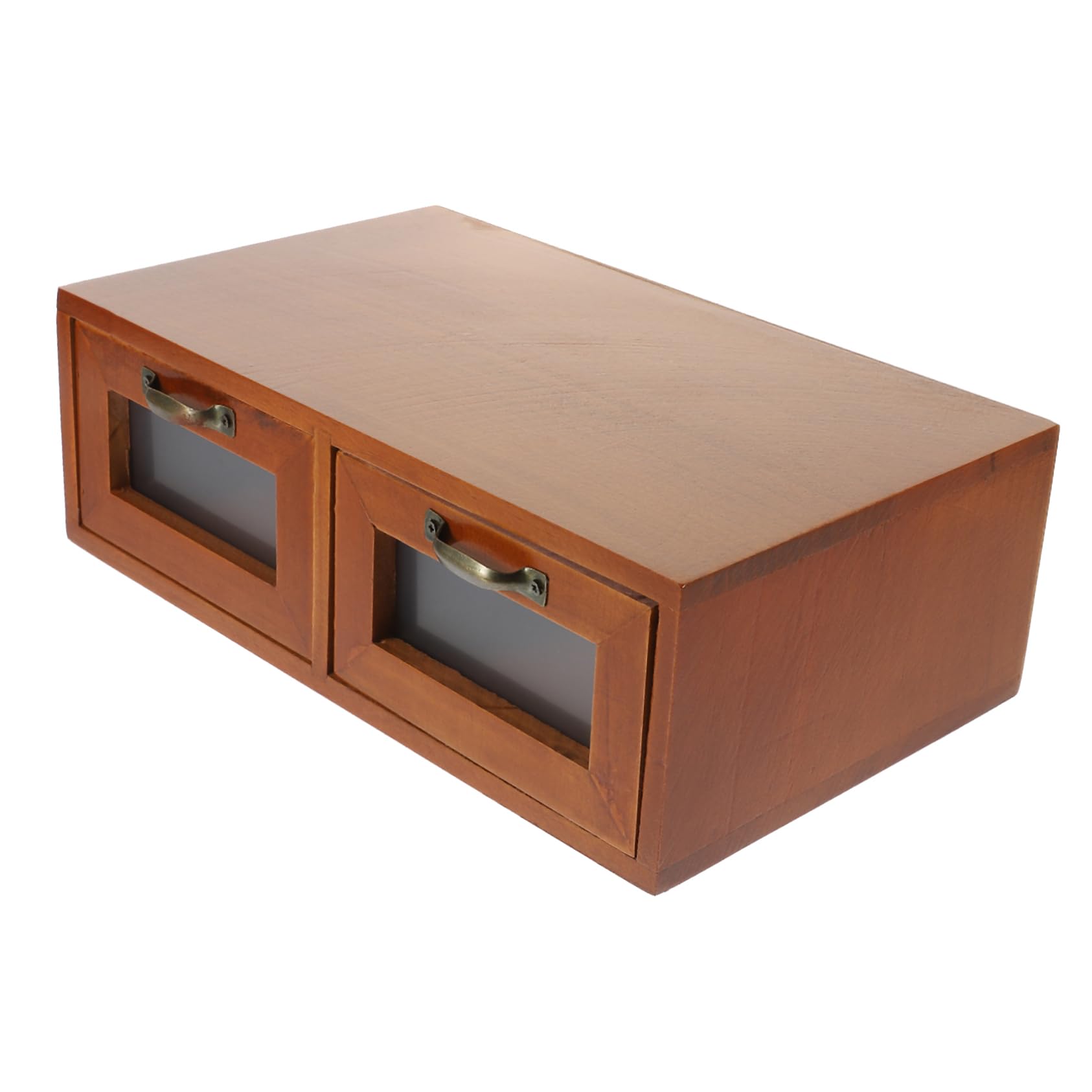 VICASKY Praktischer Schreibtisch Organizer aus Holz mit Schubladen Vintage Aufbewahrungsbox für Kosmetik Bürobedarf und für Stilvolle Desktop Dekoration
