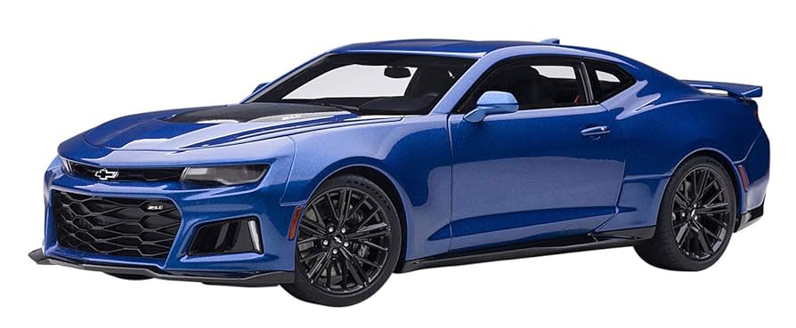 オートワールド　2018　シボレー　カマロ　ZL1　1/64　青 2018 CHEVROLET CAMARO ZL1 (HYPER BLUE) - MODERN MUSCLE BY