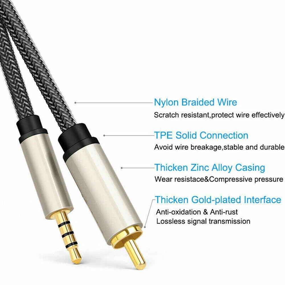 Câble audio coaxial numérique SPDIF RCA vers jack 3,5 mm, pour HDTV, barre de son, amplificateur, 1 m 2 m