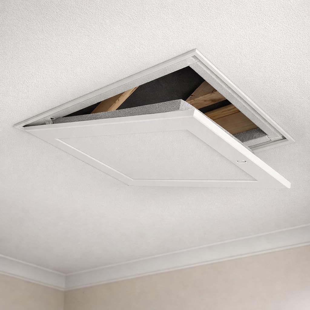 Home Smart White Manthorpe Gl250 Insulated Loft Trap Door 562 X 726Mm Hinged Hatch & Frame (Gl250-035-Eps)