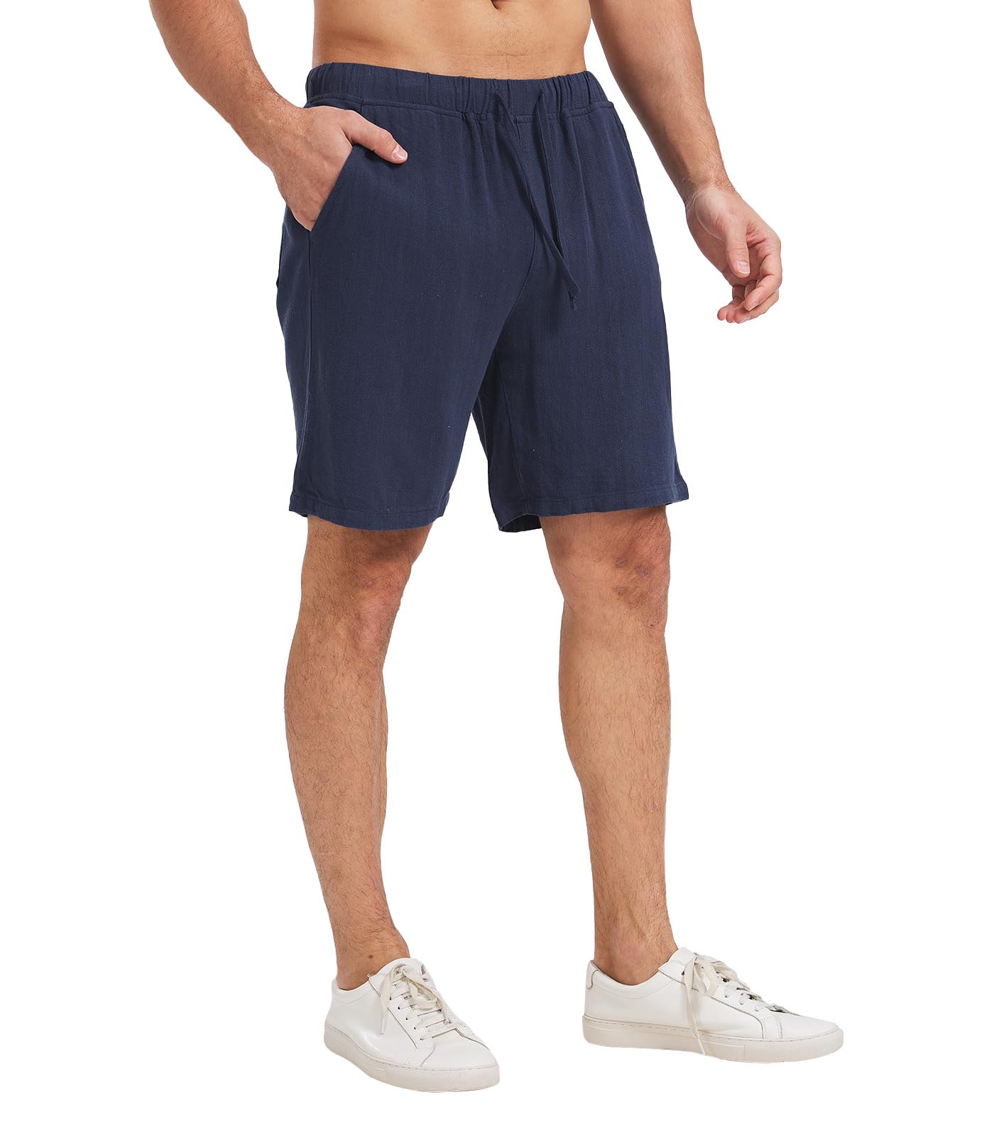 Zetieny Uomo Sportivi Pantaloncini Lino Pantaloncini Estivi Leggero Fitness Workout Shorts Pantaloni Casual da Uomo con Coulisse e Tasche