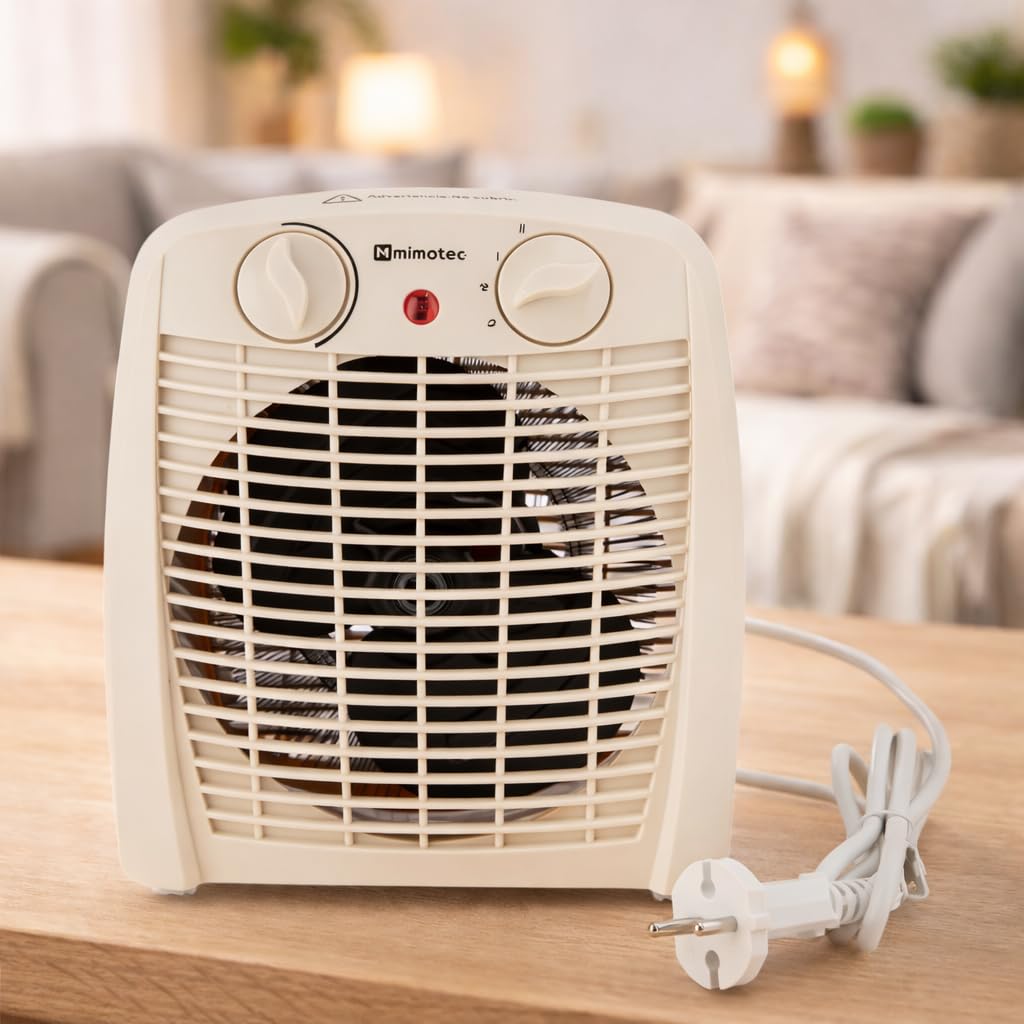 M Mimotec – Termoventilatore elettrico White Comfort 2000W Mimotec, riscaldamento portatile da pavimento, doppia potenza 1000/2000W, bassa rumorosità <53 dB, IP20, per ambienti fino a 20 m² - 3