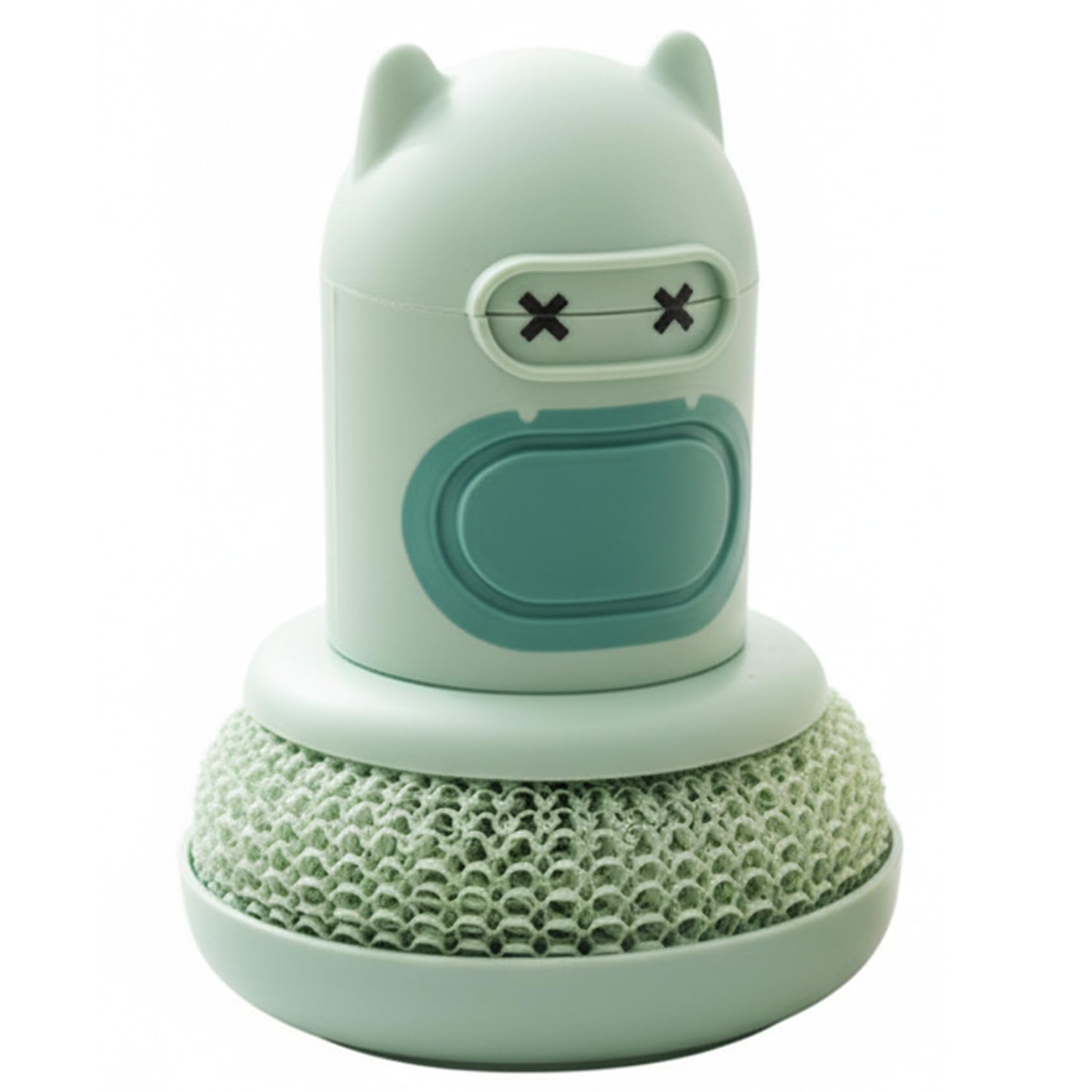 Ameble Silicone Dish Scrubber, Soap Dispensing Dish Scrub Brush, Press-to-dispense Kitchen Scrub Brush For Dishes, Pots And Pans - Green