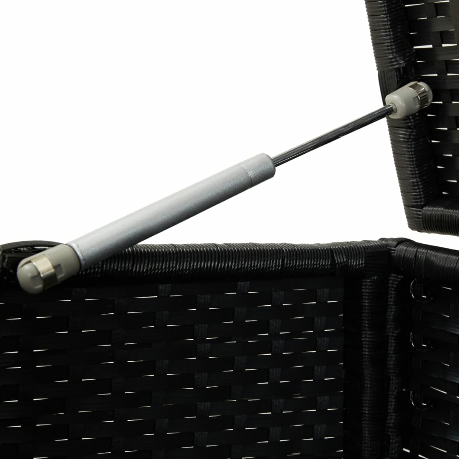 Gecheer Baule da Esterno in Polyrattan, Cassapanca Contenitore da Giardino con Box, 200x50x60 cm Nero