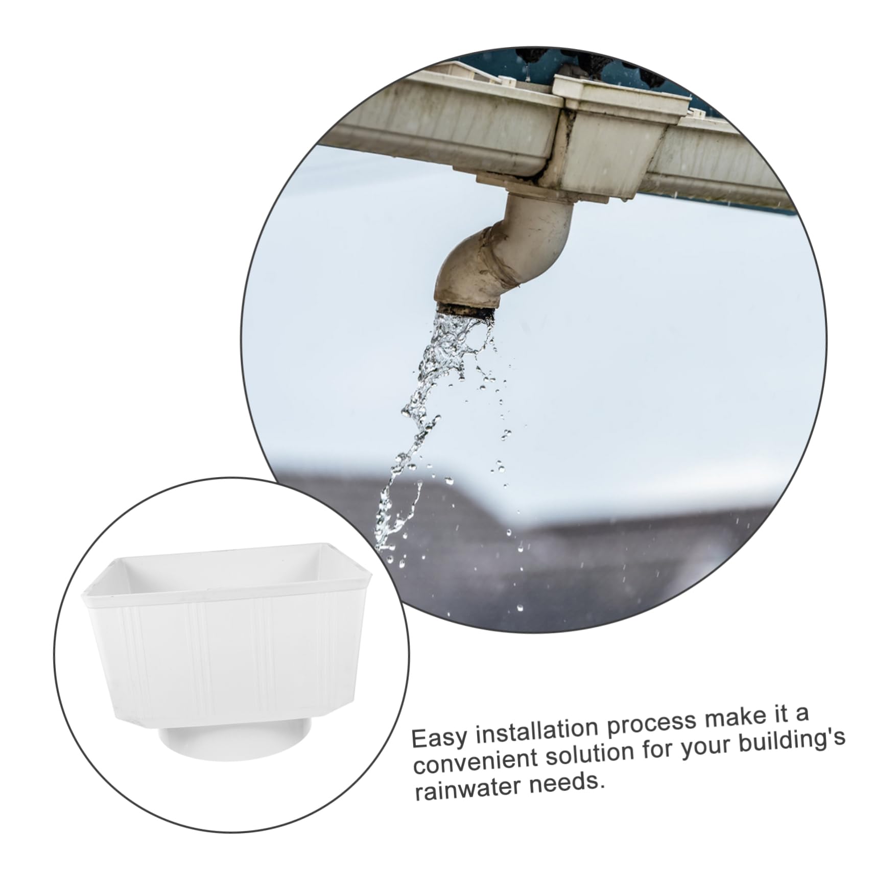 Cubo De Lluvia De Pvc Adaptador Para Canaletas Pluviales Conector Para Bajante De Canaletas De Tejado Drenaje Para Agua De Lluvia Exterior