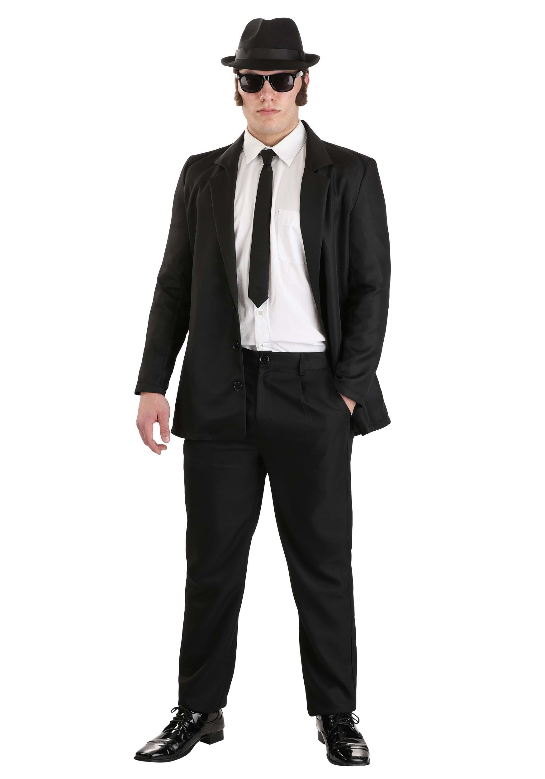 Mens Saturday Night Live Blues Brothers Costume | Jake and Elwood Musical Duo Adult Outfit For Halloween
