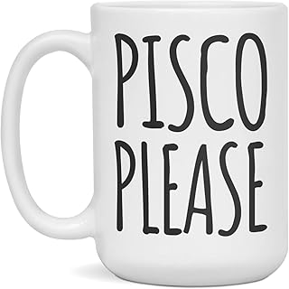 Pisco Please Ceramic Coffee Mug, 15-Ounce White