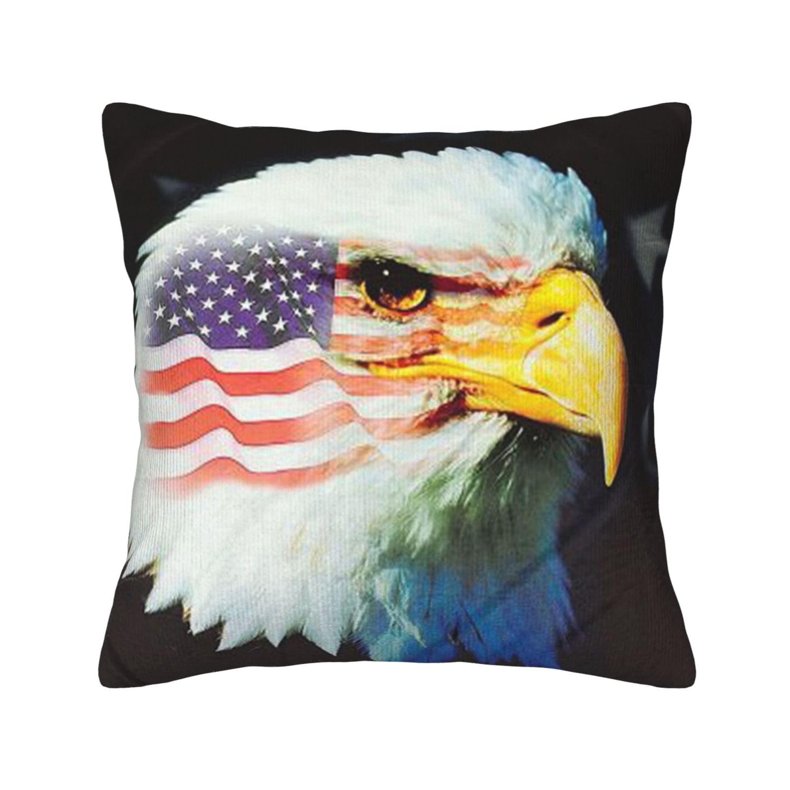 Housse de coussin aigle en velours côtelé, finition décoration