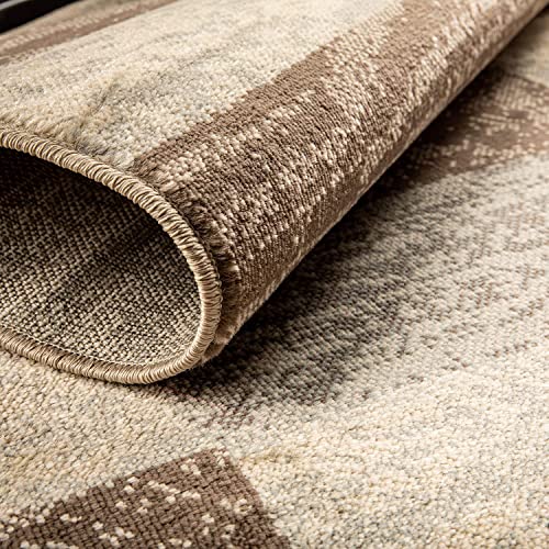 Superior Indoor Runner Area Rug With Jute Backing For Bedroom, Dorm, Living Room, Entryway, Hallway, Perfect For Hardwood Floors - Rockwood Modern Geometric Design, 2' X 11', Slate #TOP1