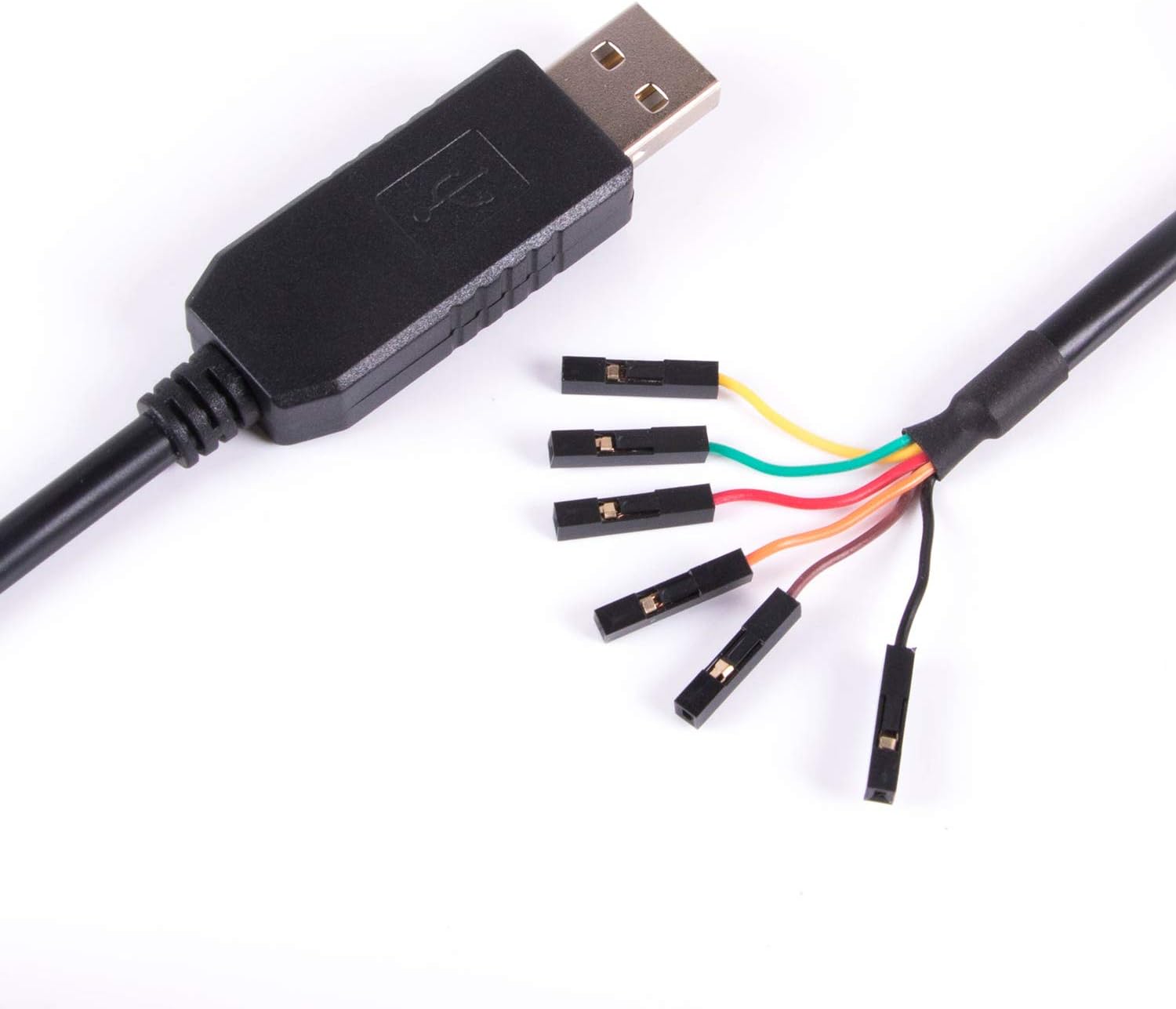 USB to TTL UART Serial 5V 3.3V Adapter Converter Cable 4 Pin 0.1 inch Pitch Female Socket TTL-232r-RPI Debug Cable with FT232RL Chip (Logic 3.3v Level)