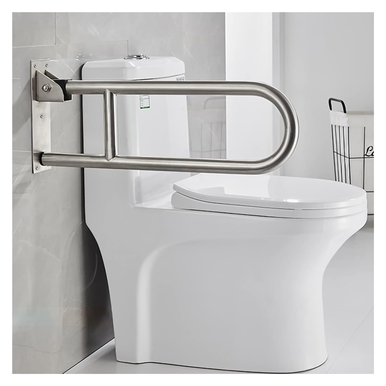 Marco de aseo asideros de aseo Barra de apoyo de seguridad for baño de acero inoxidable, reposabrazos de seguridad plegable for inodoro, barra de apoyo for lavabo de 60 cm(75cm)