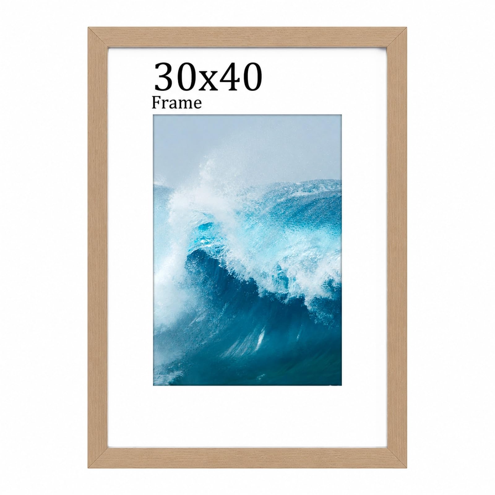 30x40 Picture Frame, Wooden 30x40 Photo Frames, with 11.3x7.8 inch Mount — image 1