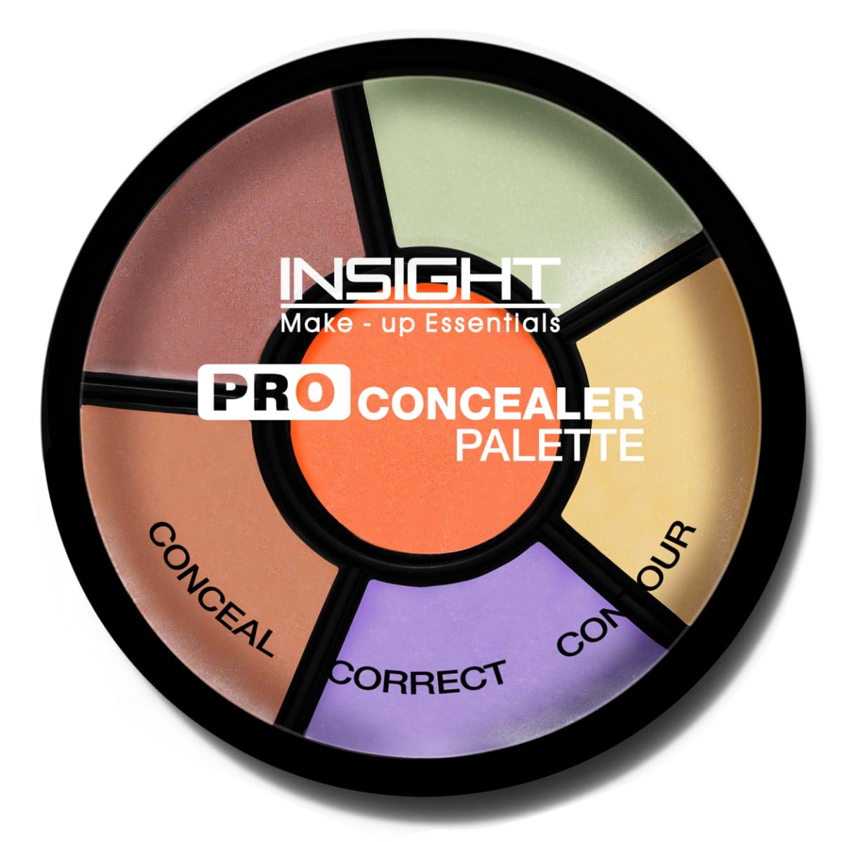 INSIGHT Pro Concealer Palette - Shade Corrector | Makeup Wheel for Face | Satin–Matte Finish | 3-in-1 Conceal, Contour & Correct | Waterproof | Full Coverage | 15gm