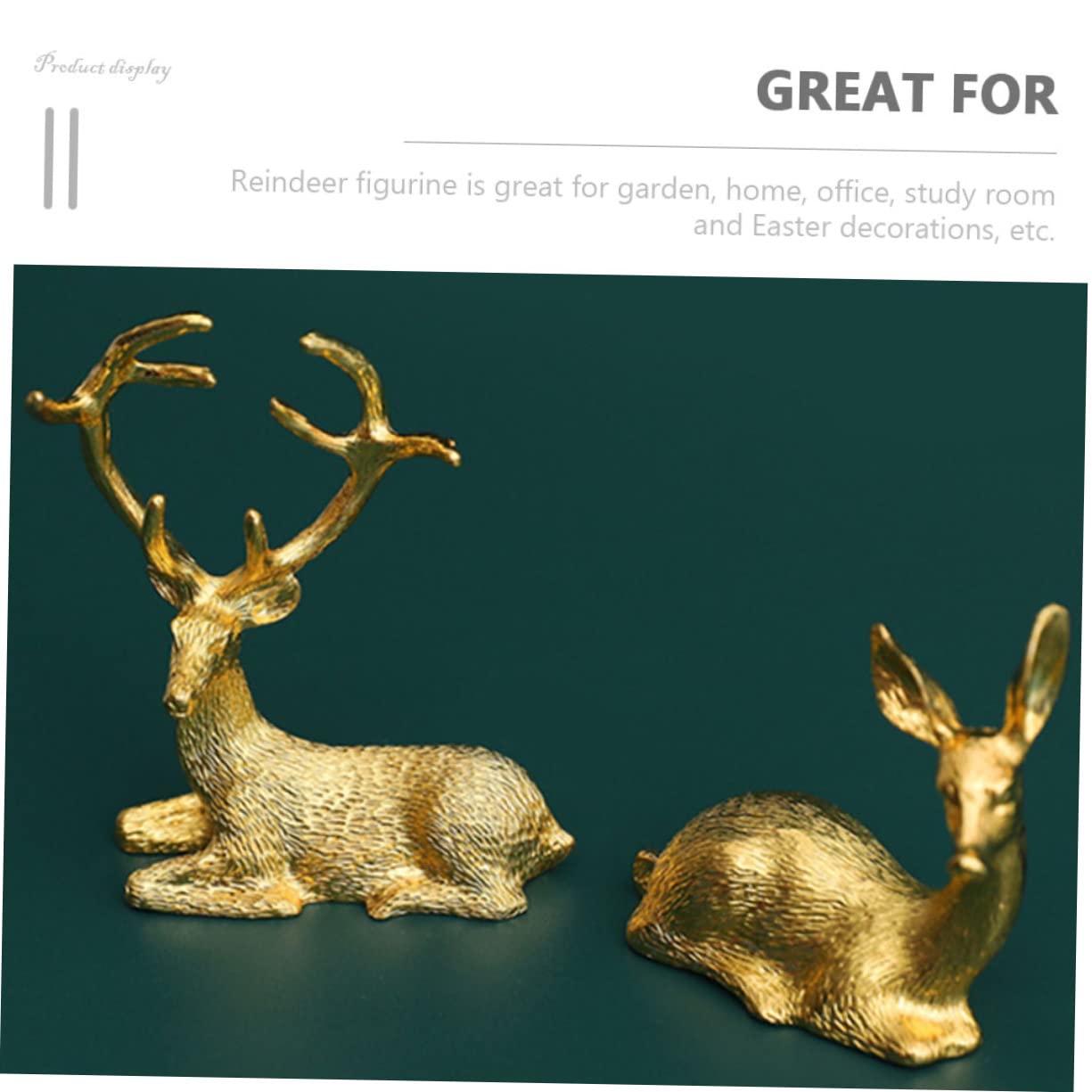 RORPOIR 2pcs Deer Statues Christmas Shelf Decor Reindeer Christmas Decoration Home Accessories Reindeer Figurine Farm Animal Statues Table Decorations for Living Room Light Luxury Metal - Image 4