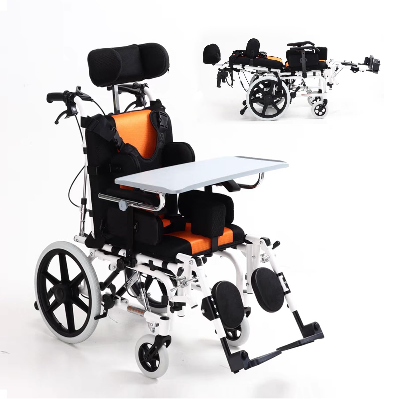 Silla De Ruedas para Niños Ligera Y Plegable, Silla De Ruedas para Niños De Aluminio Estrecha para Viajes Casa Silla De Ruedas,diseño de Doble Freno,fácil de Desmontar(A)