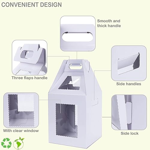 Miniatura 4 de Cajas altas para tartas de nivel con tablas para tartas, paquete de 4 unidades de 10 y 12 pulgadas, desechables, grandes y escalonadas, contenedores