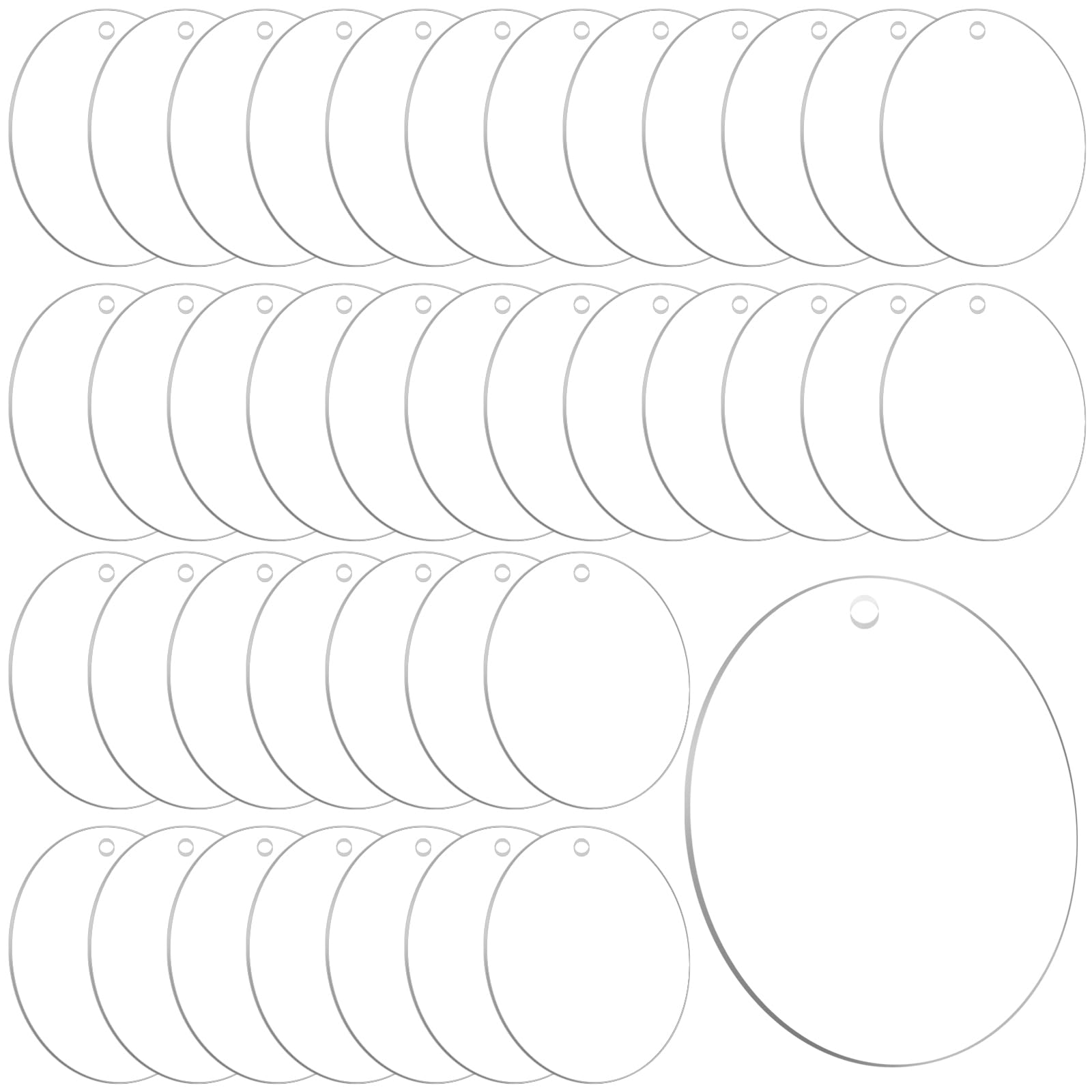 LEXININ 100 PCS 3 Inch/76mm Round Acrylic Discs Blank, 1.5mm Clear Acrylic Circles Sheets with Hole for Craft, DIY, Painting