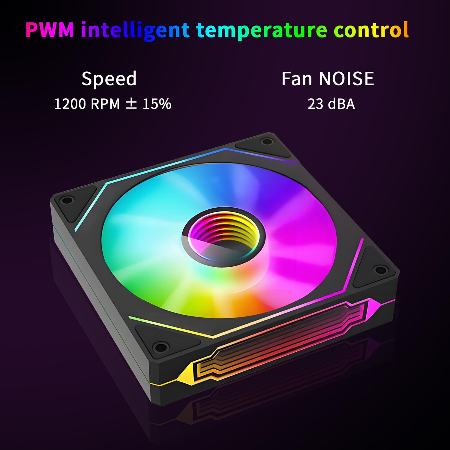 QUMOX Ventola inversa da 120 mm, ventole per case con design a specchio infinito, controllo PWM ed effetto ARGB, funzionamento silenzioso (confezioni da 3) Ventola di aspirazione dell'aria