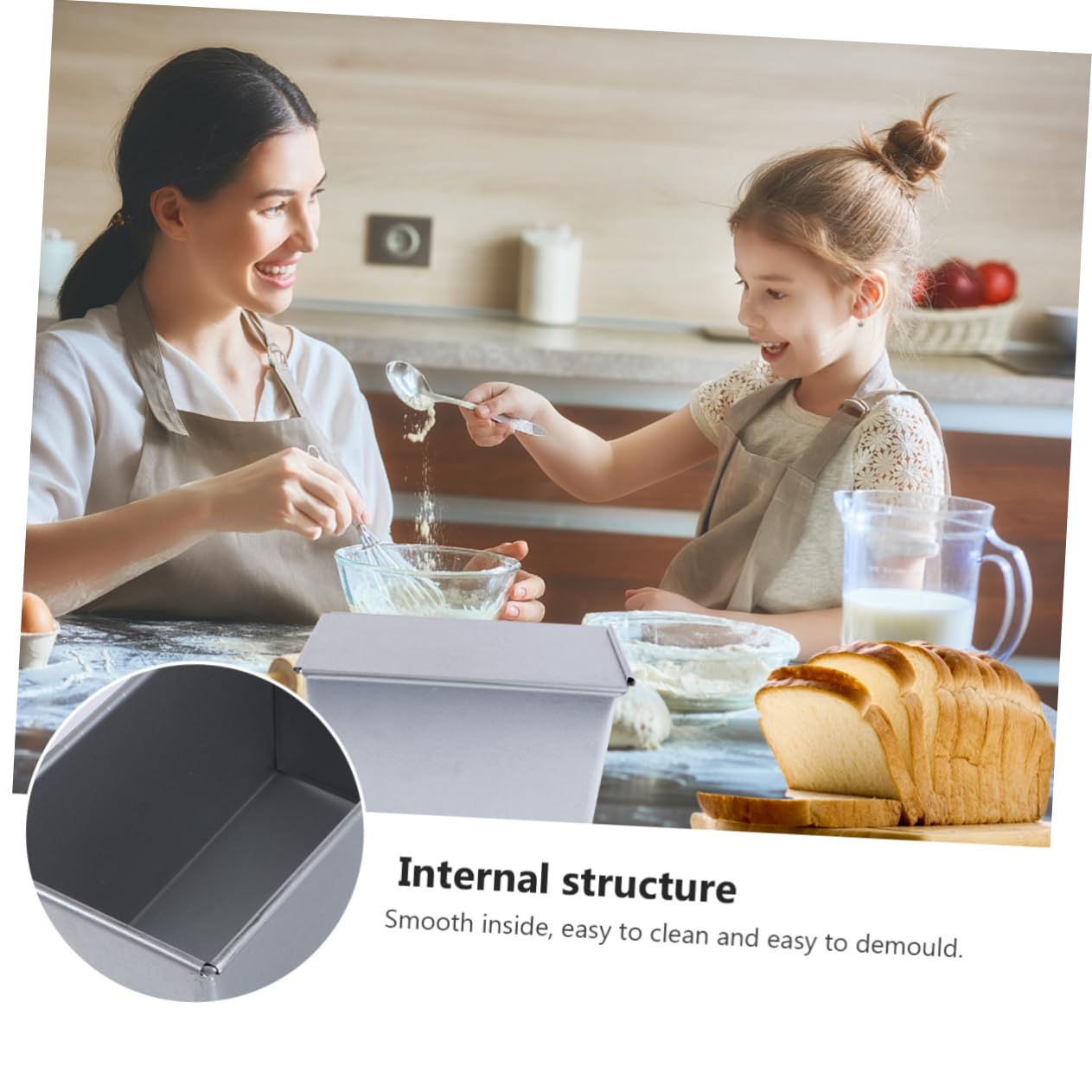 Toastform mit Deckel 1 Stück aus Aluminiumlegierung für Brotbacken | Rechteckig, Silber, Leicht zu Reinigen und Praktisch, Geeignet für Bäckerei und Hotelbetrieb