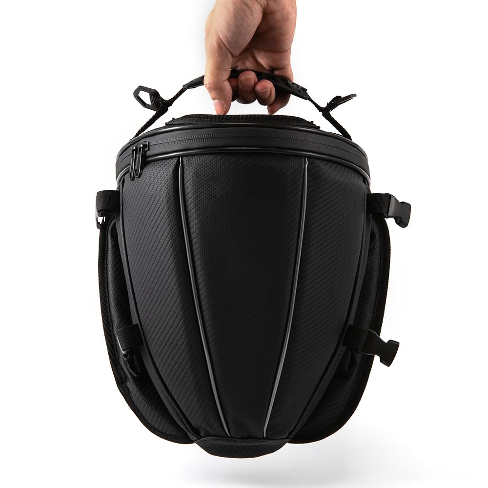 Borsa a sella impermeabile multifunzionale della sella di stoccaggio del poliestere della moto, Sport all'aperto del sedile posteriore del motociclo leggero del carro armato Bag con la tracolla