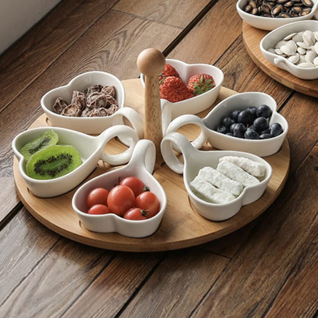 Plateau de service pour les noix, les fruits secs, les apéritifs, les tapas, les noix, les tapas (blanc, 29 x 14,5 cm)