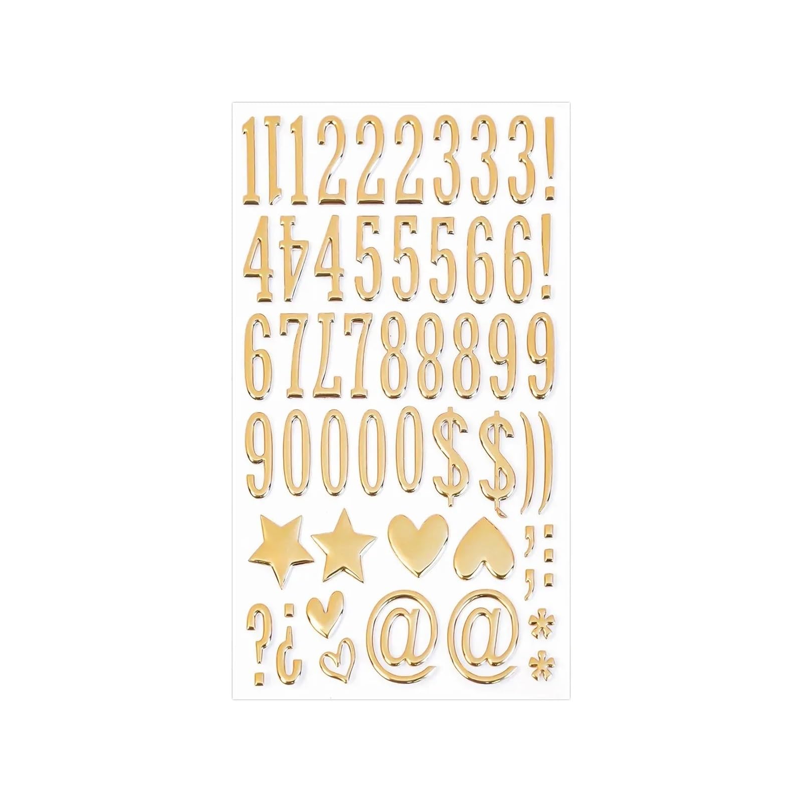 18Sheets Gold Puffy Letter Number Stickers Golden Foam Alphabet for DIY Gift Scrapbooking Cup Decor(1-9)