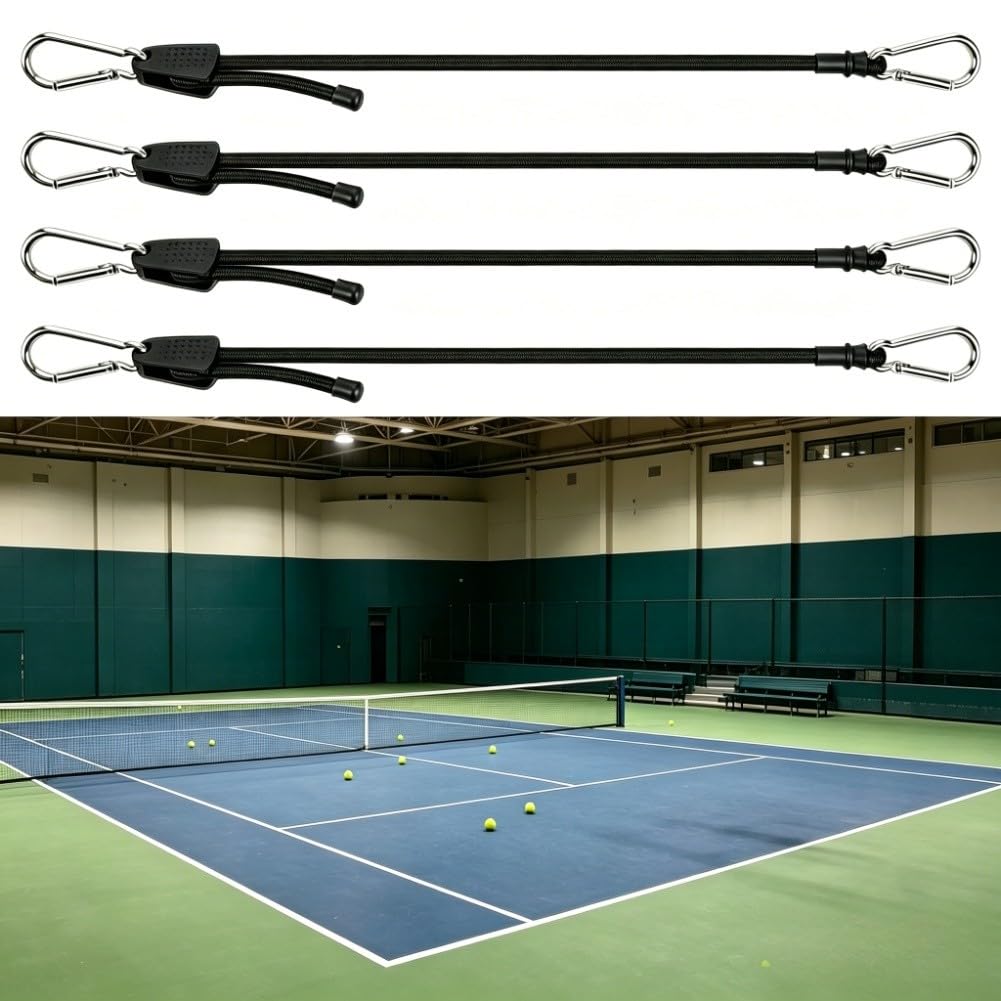 Sangles de tension réglables pour filet de volley-ball avec mousqueton pour tennis, badminton, filet d'arrimage de filet de 100 cm, cordon en caoutchouc et nylon portable pour équipement de