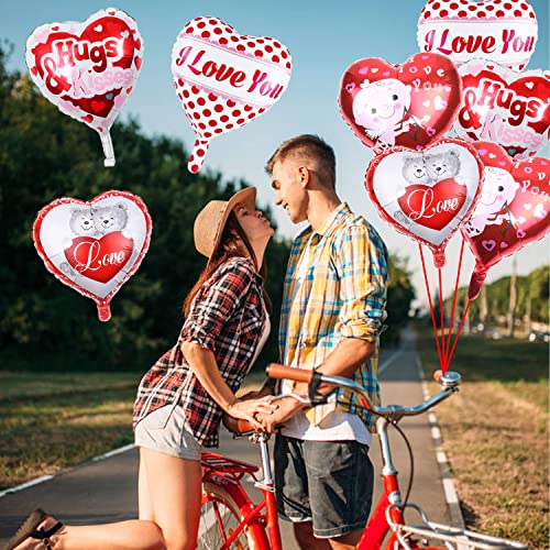 20 Pcs I Love You Balloons Heart Balloons Mylar 18 Inches Valentines Day Balloons For Romantic Decorations Sweetest Day Special Night Party Supplies #TOP5