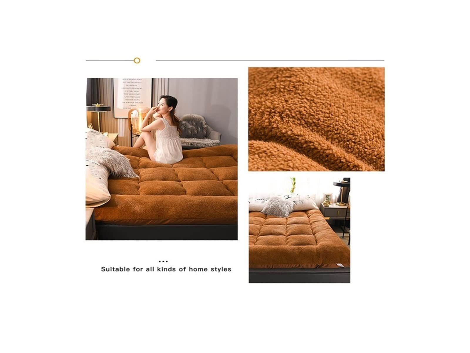 Materasso futon giapponese da pavimento, cuscino di lusso extra morbido in lana, traspirante, pieghevole, universale, quattro stagioni (90x200 cm)(B,90x200 cm)