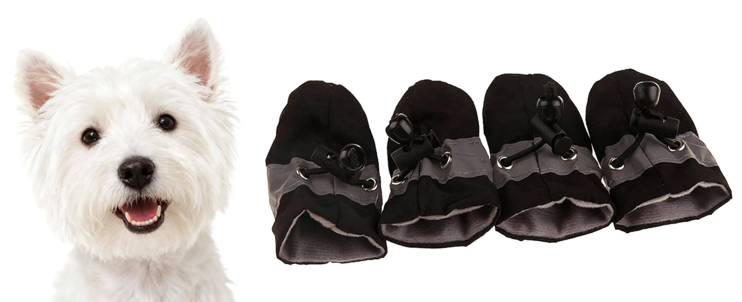 GabeFish Anti Slip Dog Socks Shoes Adjustable Drawstring Boot Paw Protectors for Small Medium Pets Cats Black Medium