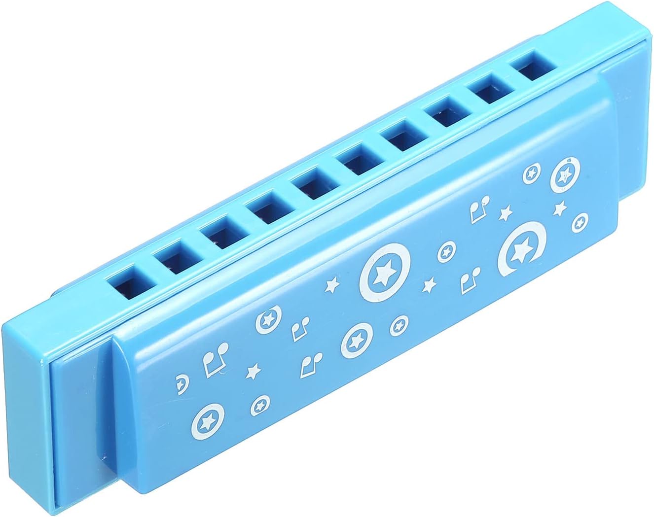 PATIKIL Translucent Harmonica Assorted Colors 10 Holes Blue ABS Harp Mouth for Educational Musical Instruments Beginners Adults Professionals Pack of 2
