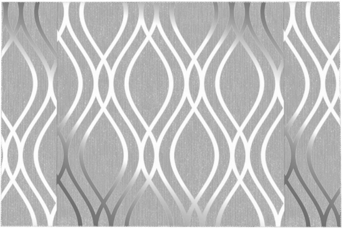 Tischdecke Outdoor Geometrische Linien Tischdecken Abwaschbar 3D Grau Tischtuch Wasserdicht Wetterfest für Party Biertisch, 140x300 cm ZB60