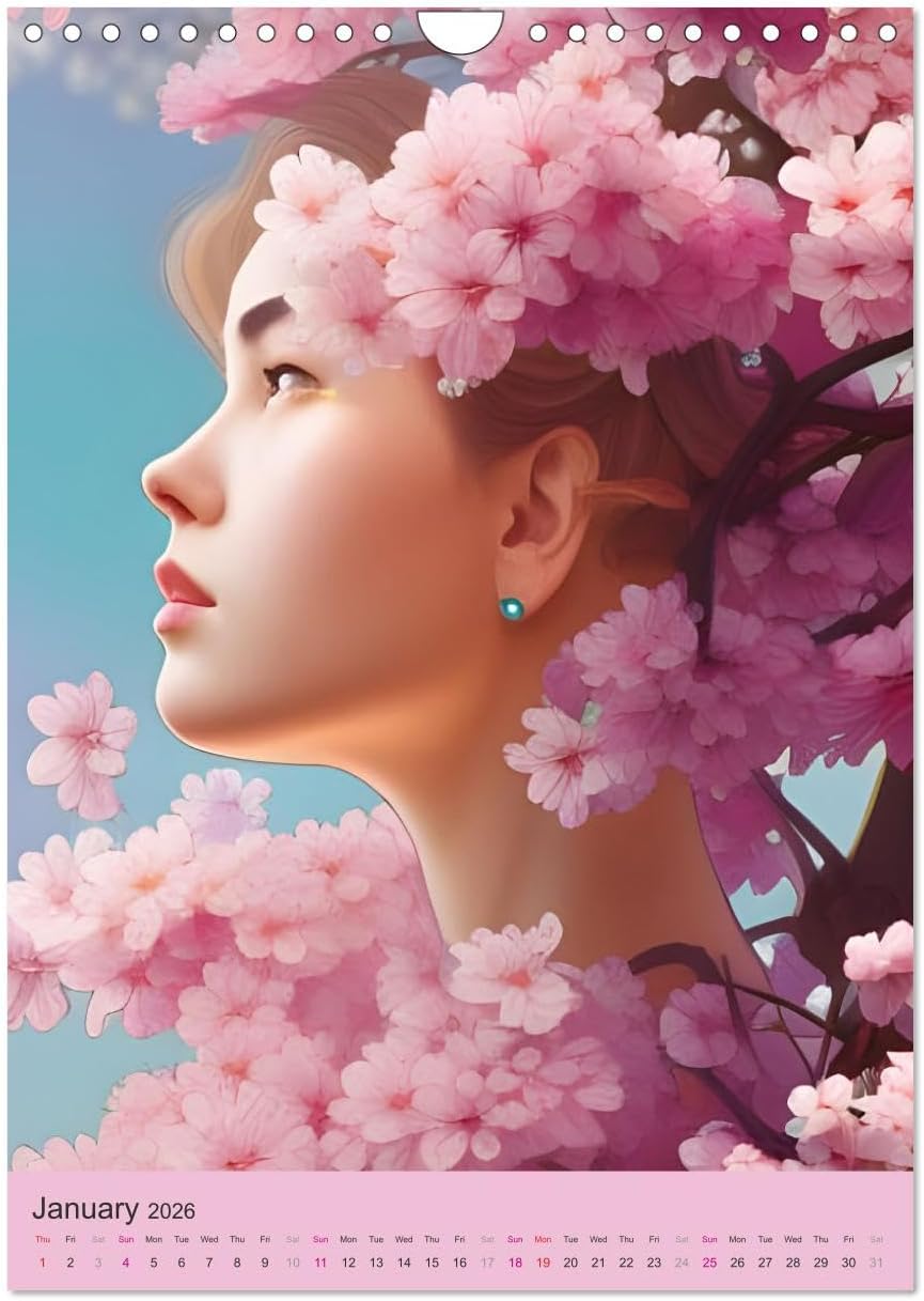 Japanese cherry blossoms - portraits for dreaming, US-Version (Wall Calendar 2026 DIN A4 Portrait), CALVENDO 12 Month Wall Calendar
