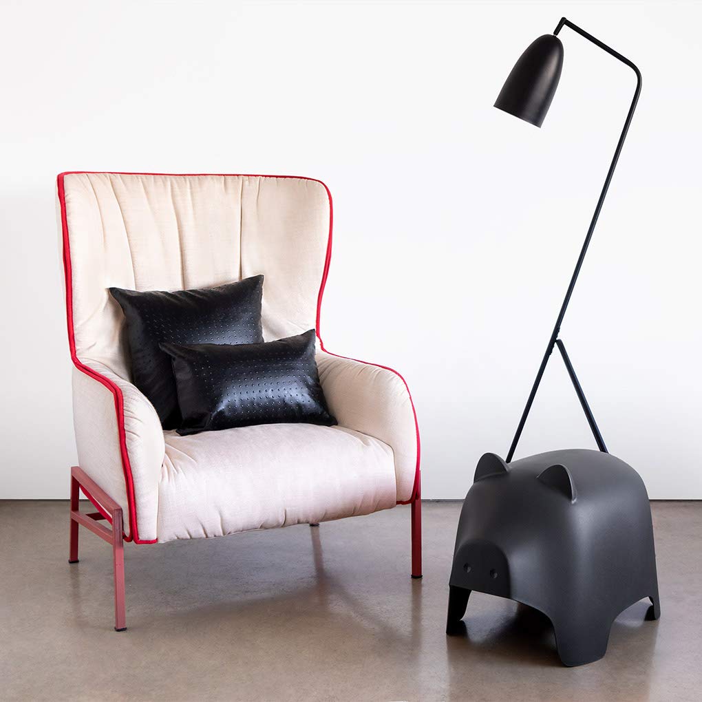 Balvi Taburete Piggy Color Gris Oscuro con Forma de Cerdito Reposapies para Interior y Exterior. Plás