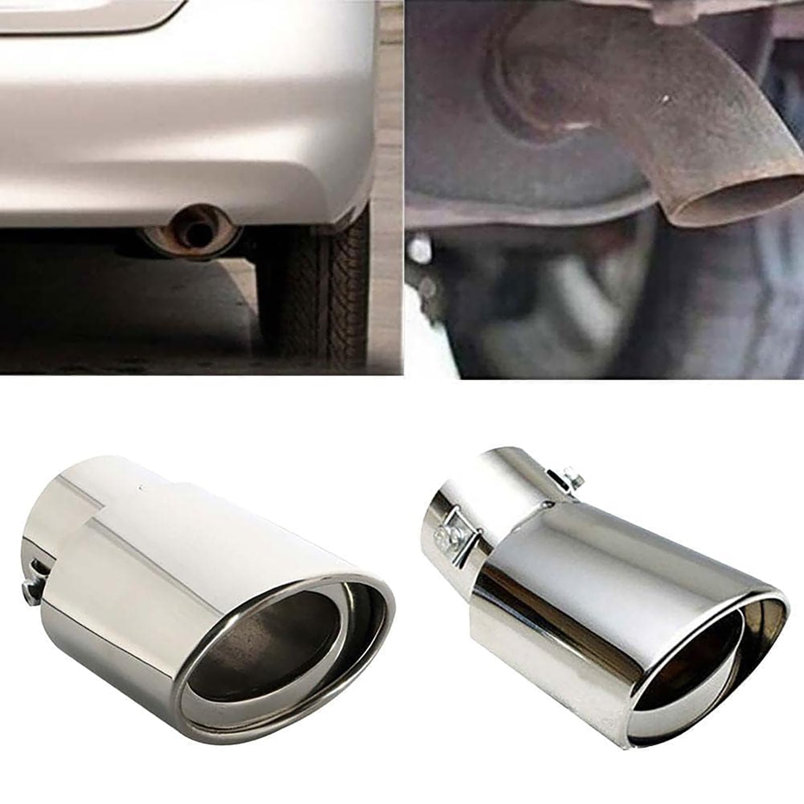 Terminale di Scarico Punta Marmitta, per Hyundai i20 III (BC3/BI3) 2020 2021 2022 2023-2025 Rivestimento Copertura Silenziatore Posteriore Acciaio Inox Accessorio Auto