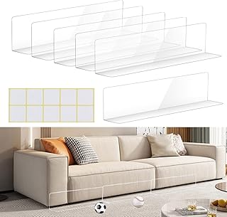 DI QIU REN 6 Pack(4.7"H,16"L)Under Bed Blocker for Pets Gap Bumper Under Couch Blocker Stop Dogs and Cats Safety PVC Adjustable Clear Toy Blocker for Bed and Sofa Barrier Blocking with Strong Adhesive