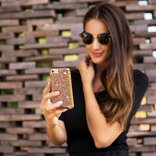 Miniatura 2 de Case-Mate Funda para iPhone 8 Plus – BRILLIANCE – 800+ cristales originales – Diseño protector para Apple iPhone 8 Plus – Oro rosa