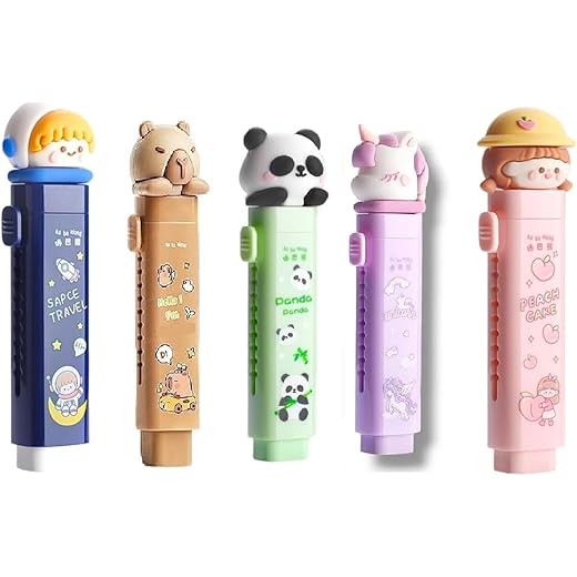 Parshya Kawaii Cartoon Eraser Set Pack of 5