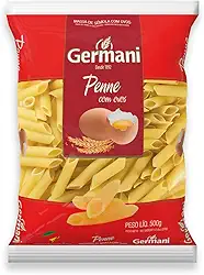 Macarrão Penne Com Ovos Germani 500G, Germani Alimentos, Massa Penne De Sêmola Com Ovos Pasta All Uovo, Vermelho, Experiência Gastronômica Saborosa, Receita Caseira Desde 1892