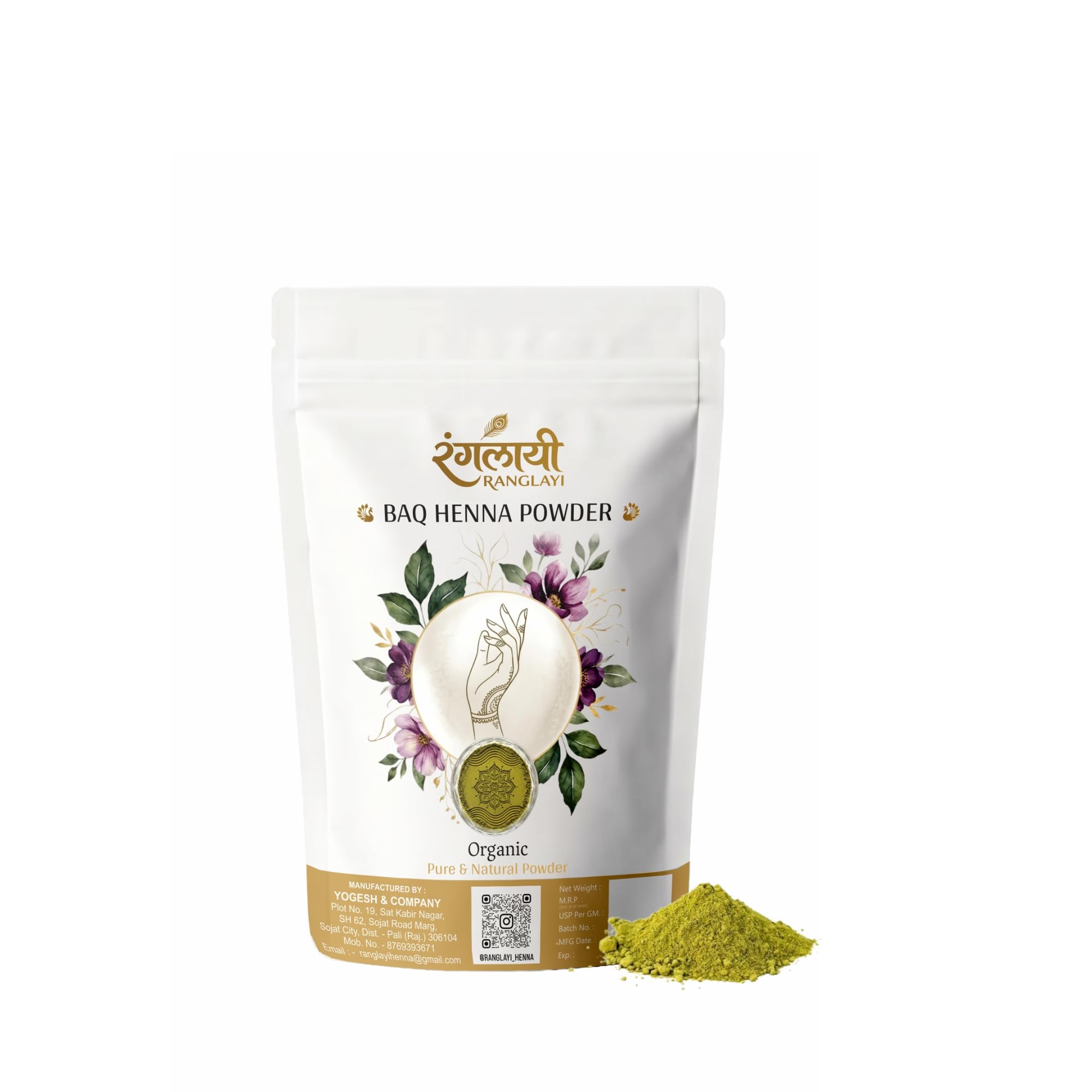 BAQ Henna Powder (500g) | 100% Natural & Pure | Henna Powder For Hand Design | Chemical Free | Body Art Quality |-picture-24