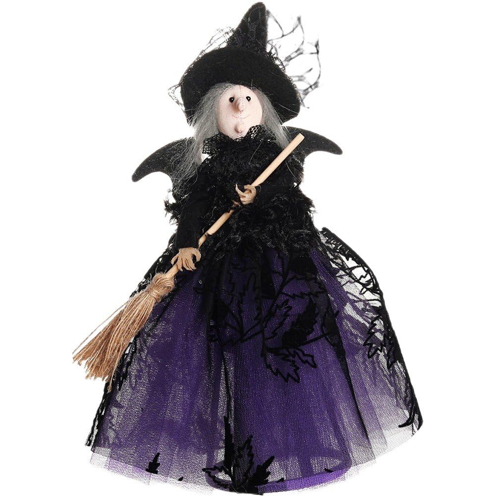Vbsqic Halloween Witch Tree Topper, Witch Dolls Halloween Festive Table Decoration Scary Halloween Tree Hanging Ornaments