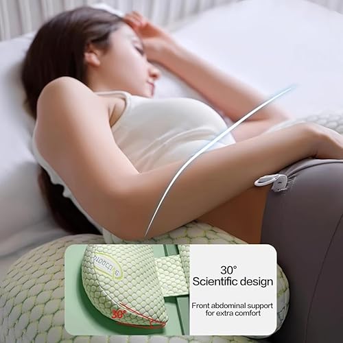 Miniatura 5 de Almohada portátil de embarazo – Soporte de maternidad en forma de W para dormir de lado, almohada de cuña de viaje ajustable para alivio de espalda,
