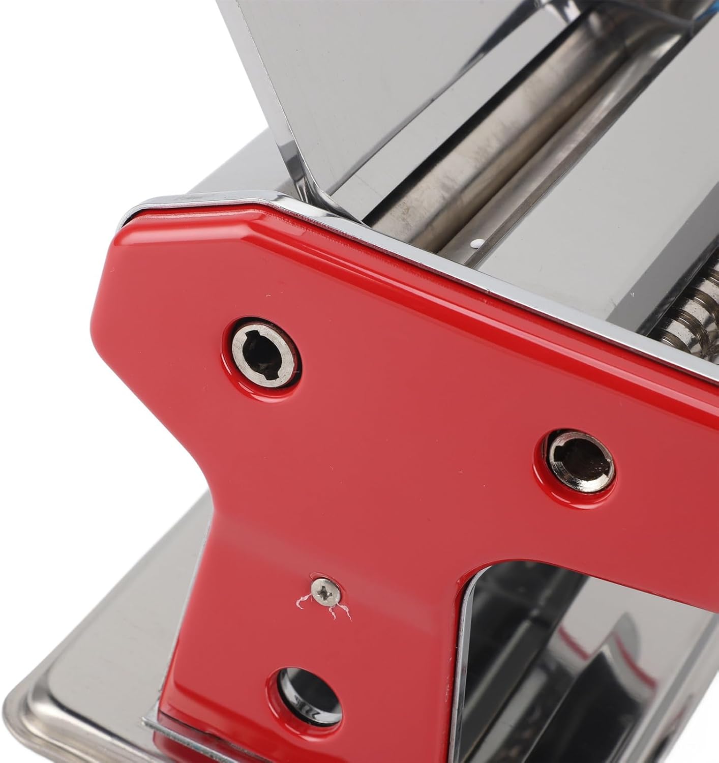 Focket Pasta Maker, 2MM 4MM Stainless Steel Pasta Roller with Manual Hand Crank Noodle Maker for Spaghetti Fettuccini Lasagna