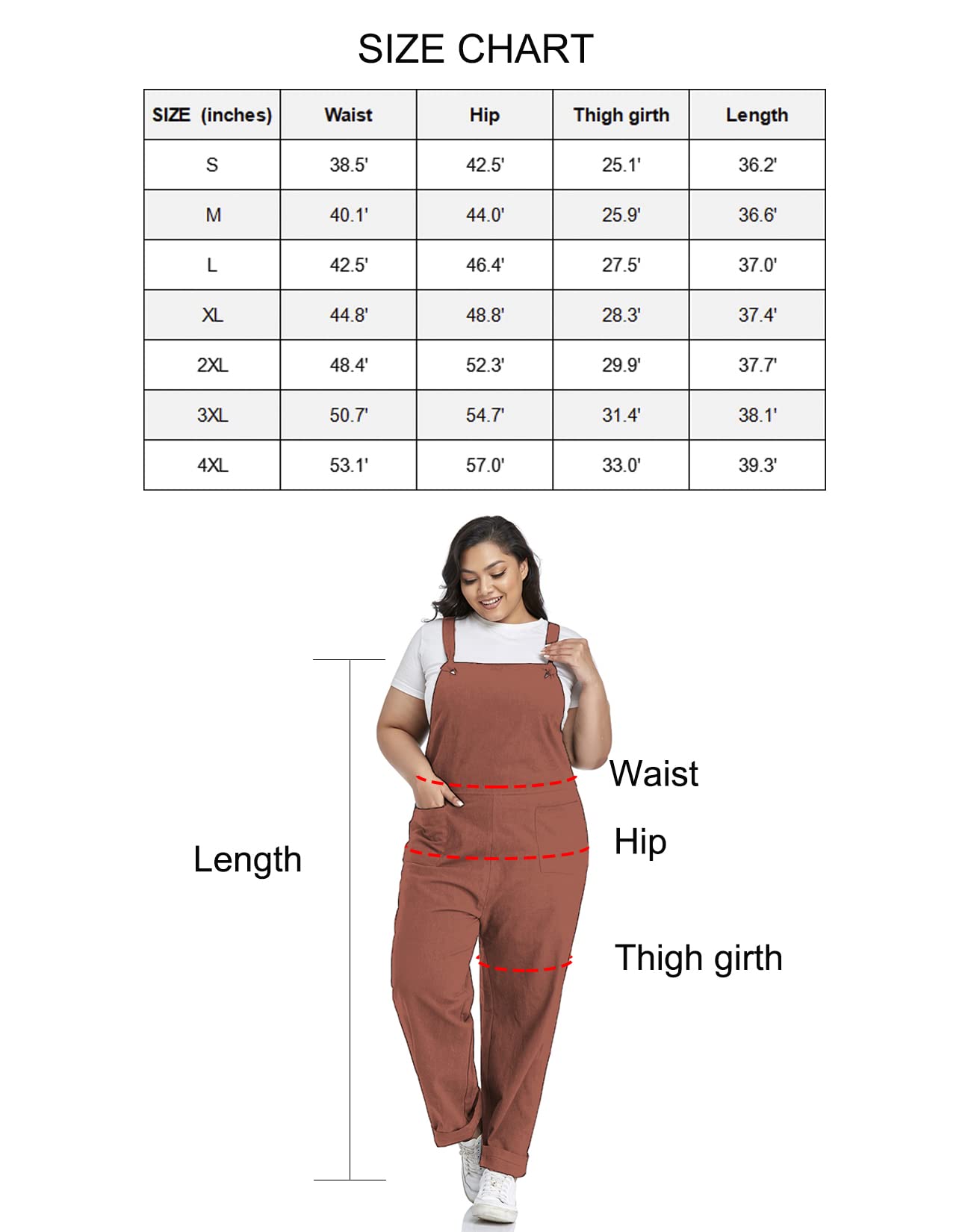 Lncropo Damskie kombinezony plus size szerokie nogawki luźny workowaty kombinezon pajacyki