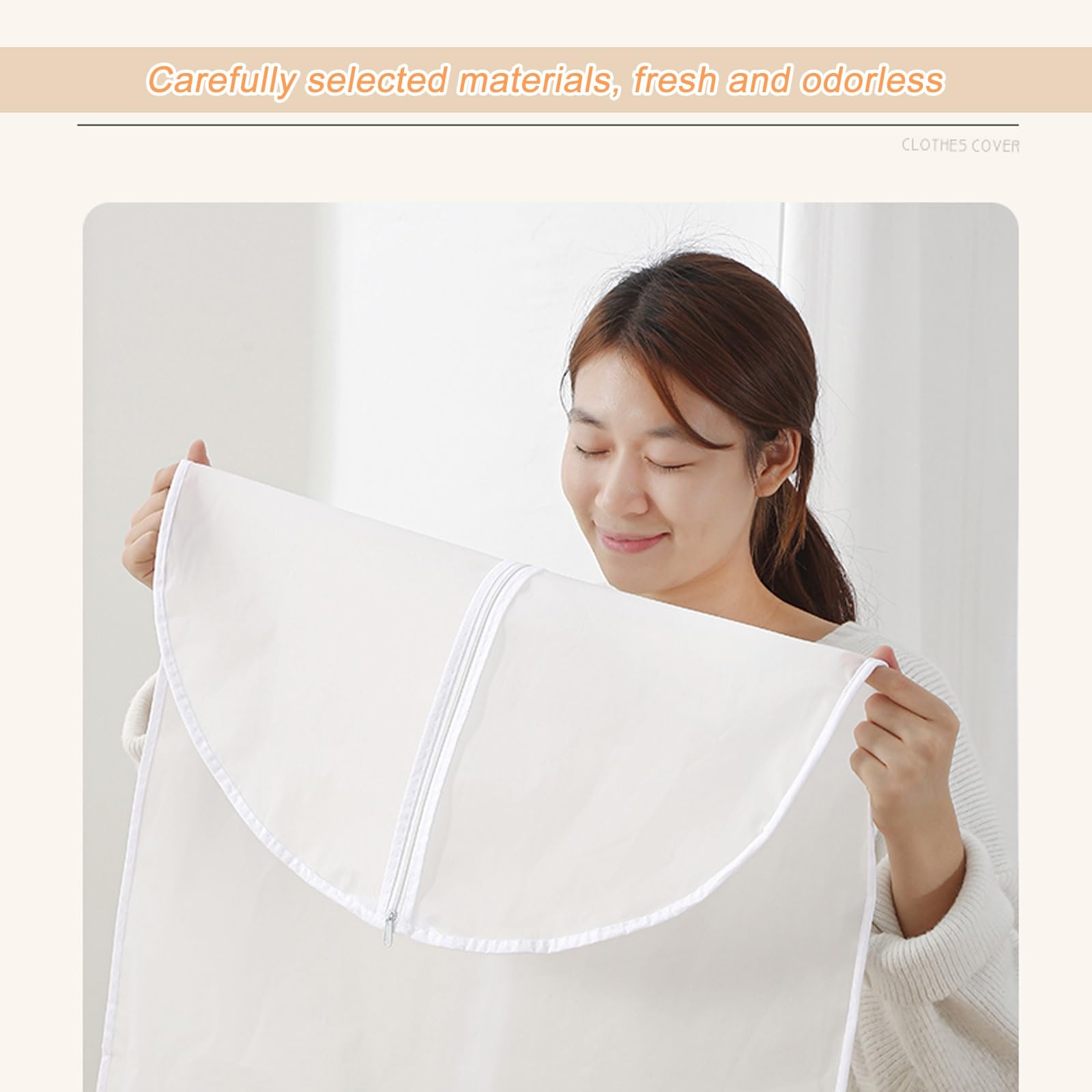 10 Pezzi di Custodie per Abiti, Copri Abiti Anti Polvere con Cerniera, Borsa Porta Abiti per Abiti Lunghi, Completi, Cappotti(23.6x47.2in)