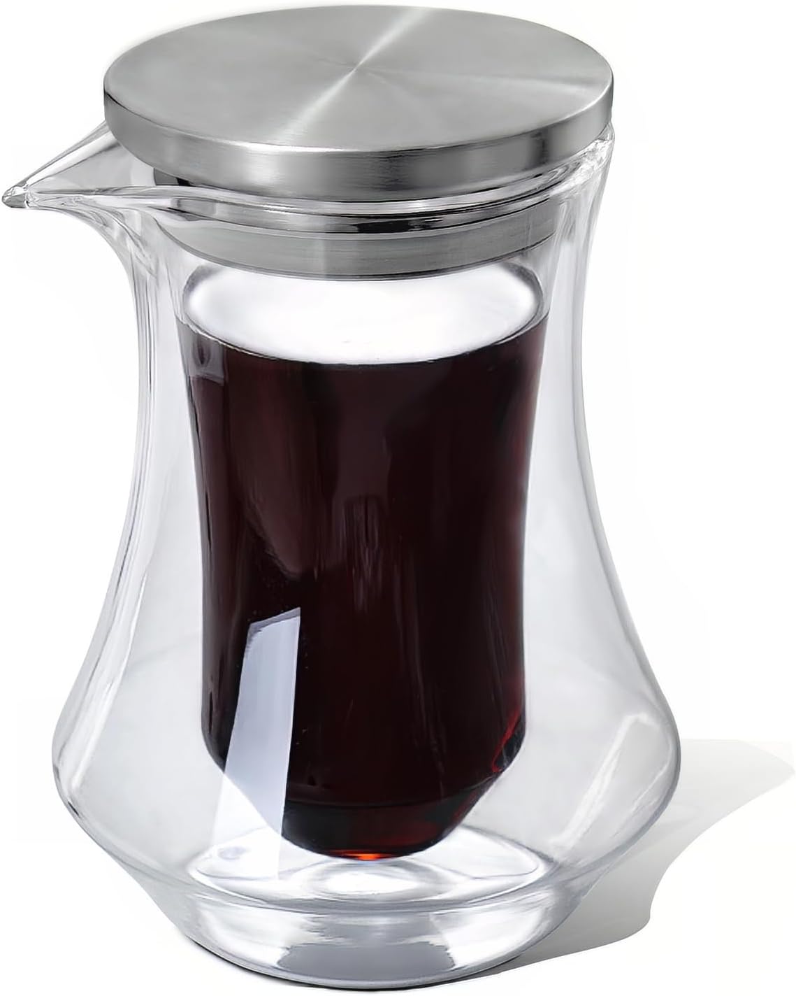 10oz Coffee Carafe - Double-Walled Insulated Glass Design for Heat Retention, Stylish & Compact Thermal Carafe for Personal Use at Home, Office, or Travel